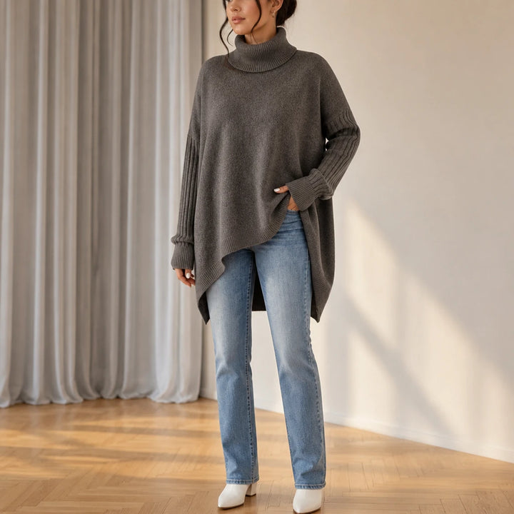 Avenza – Oversized Asymmetrical Turtleneck Sweater