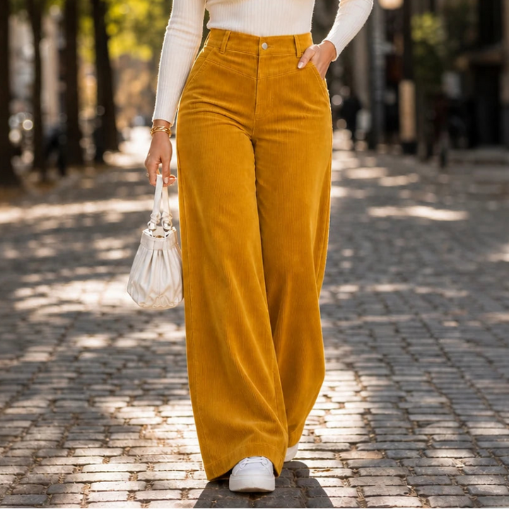 Cordelia – High-Waisted Wide-Leg Corduroy Trousers