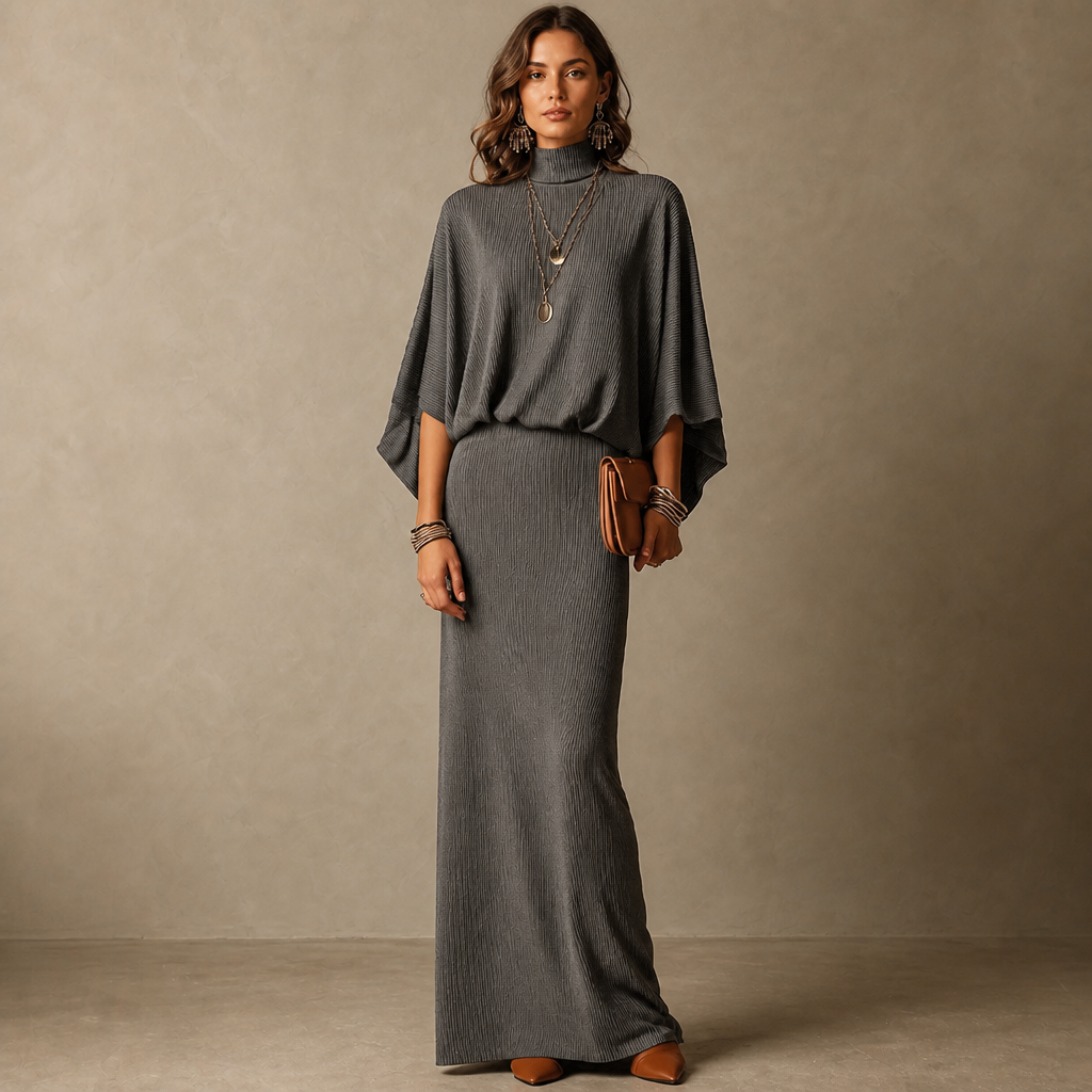 Wearbella – Batwing Sleeve Top And Long Skirt Set