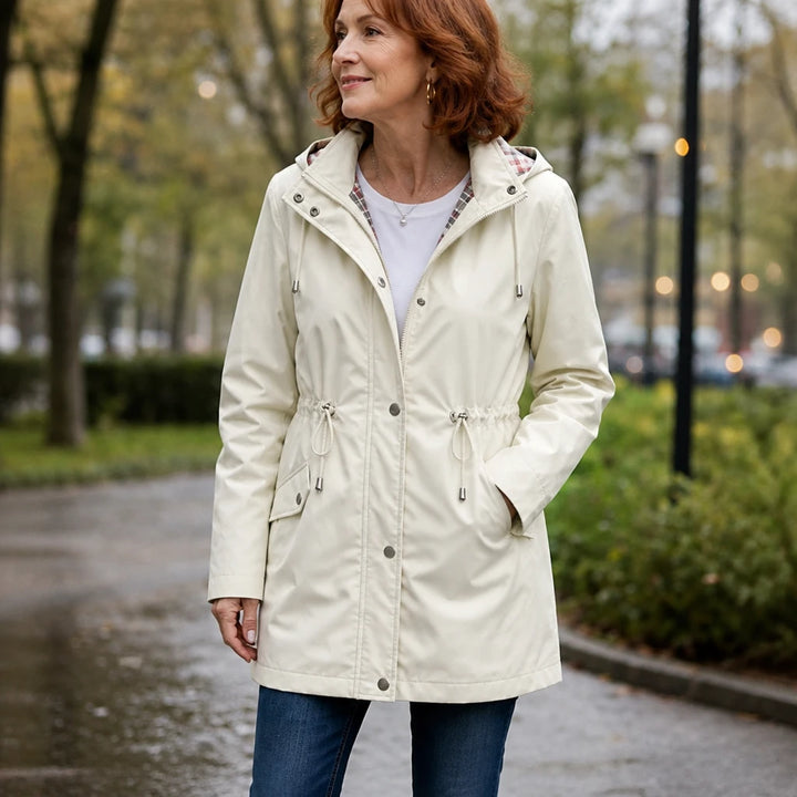 Plaidwell – Detachable Hood Adjustable Waist Rain Jacket