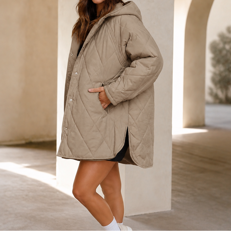 Wearbella – Diamond Quilted Hooded Puffer Jacket