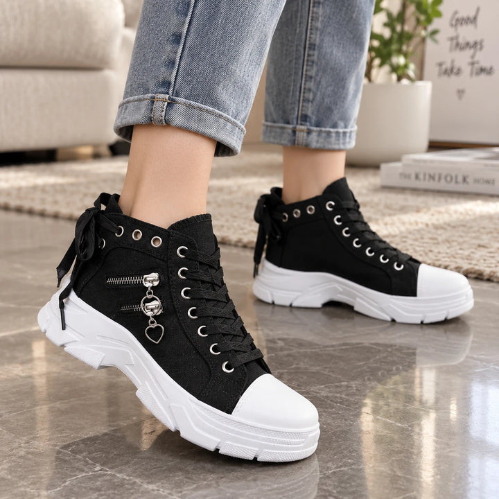 Breezara – Lace-Up Platform Sneaker Boots