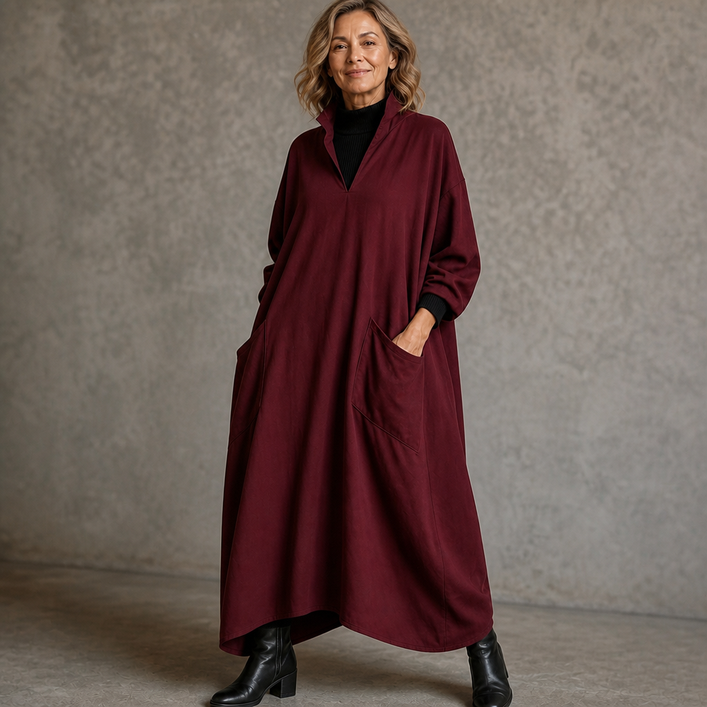 Wearbella – Cocoon Taper Mock Neck Midi Dress