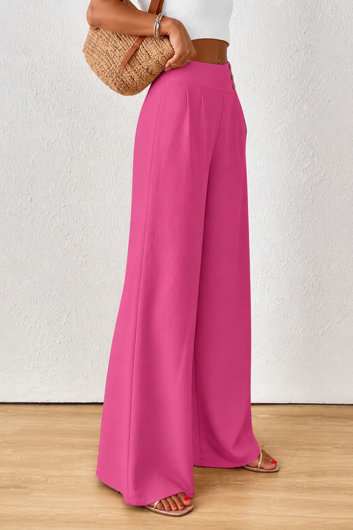 Draperie – High-Waisted Pleated Wide-Leg Trousers