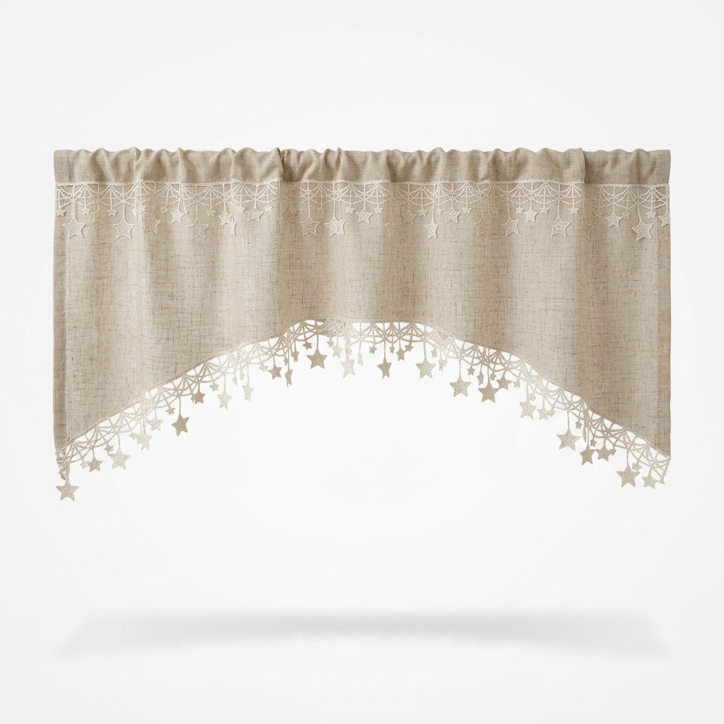 Starhollow – Scalloped Star-Lace Café Curtain