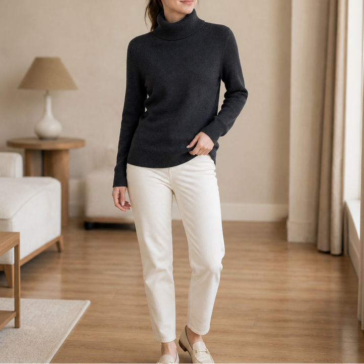 Veluna – Fleece-Lined Turtleneck Sweater