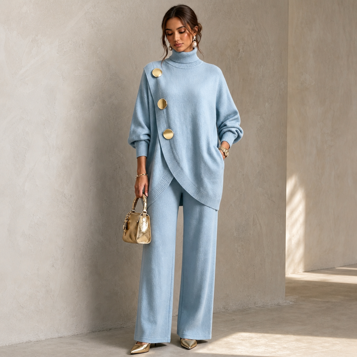 Elara Set – Turtleneck Sweater And Wide-Leg Pants Set