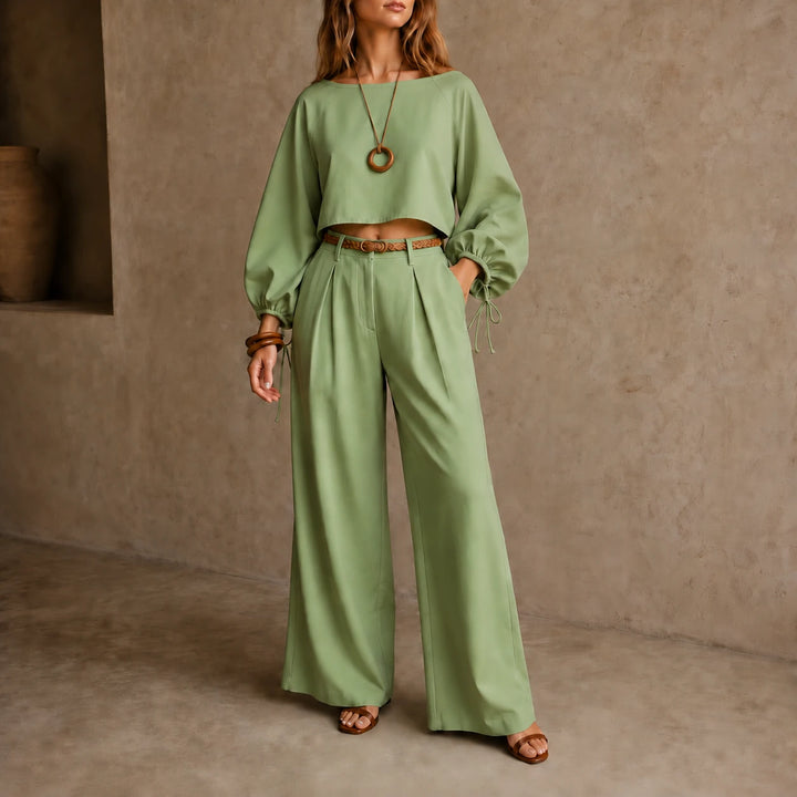 Setluna – Crop Top And Wide-Leg Trouser Set