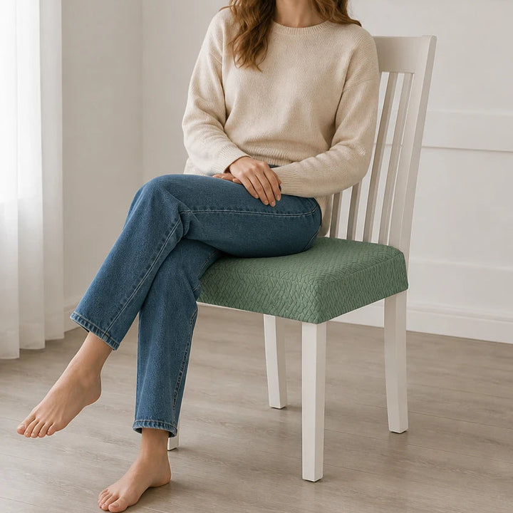 Jacquard Haven – Waterproof Stretch Jacquard Dining Chair Seat Cover