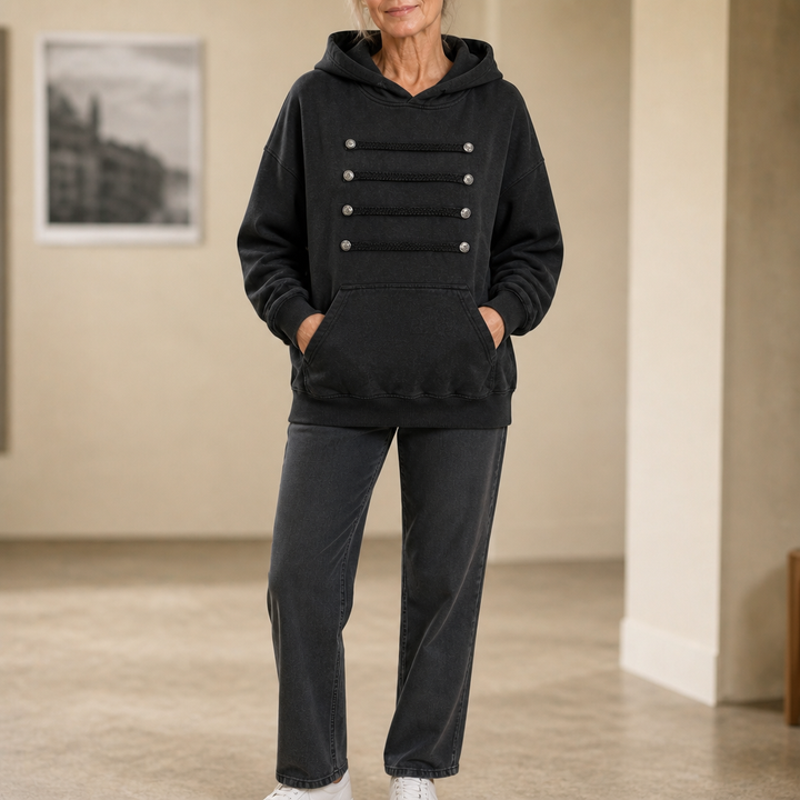 Fieldcrest – Silver Button Military-Style Hoodie