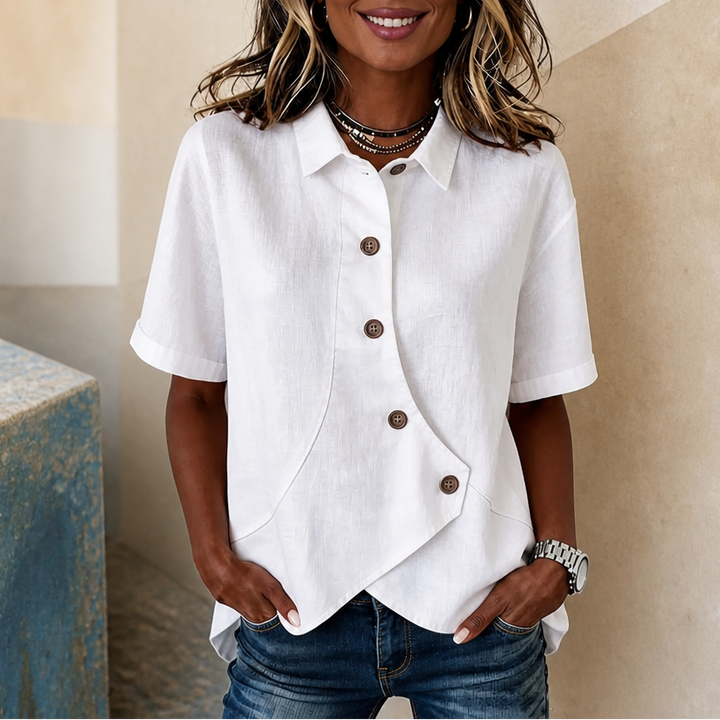 Trueline – Asymmetrical Placket Button-Down Shirt