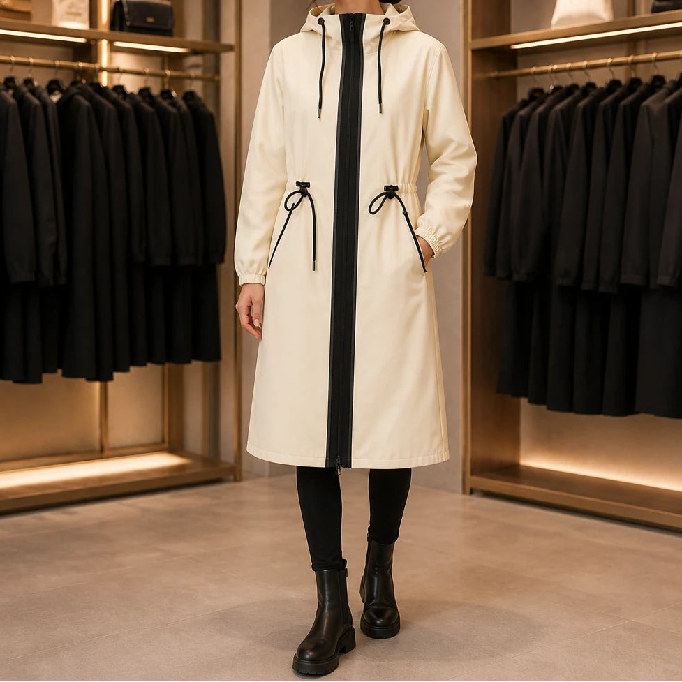 Windella – Hooded Drawstring-Waist Midi Coat
