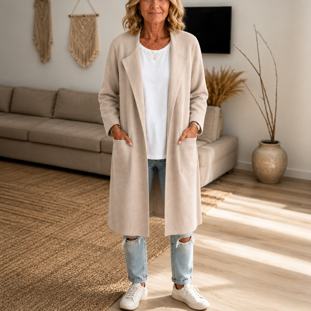 Draperie – Longline Open-Front Wool-Blend Coat