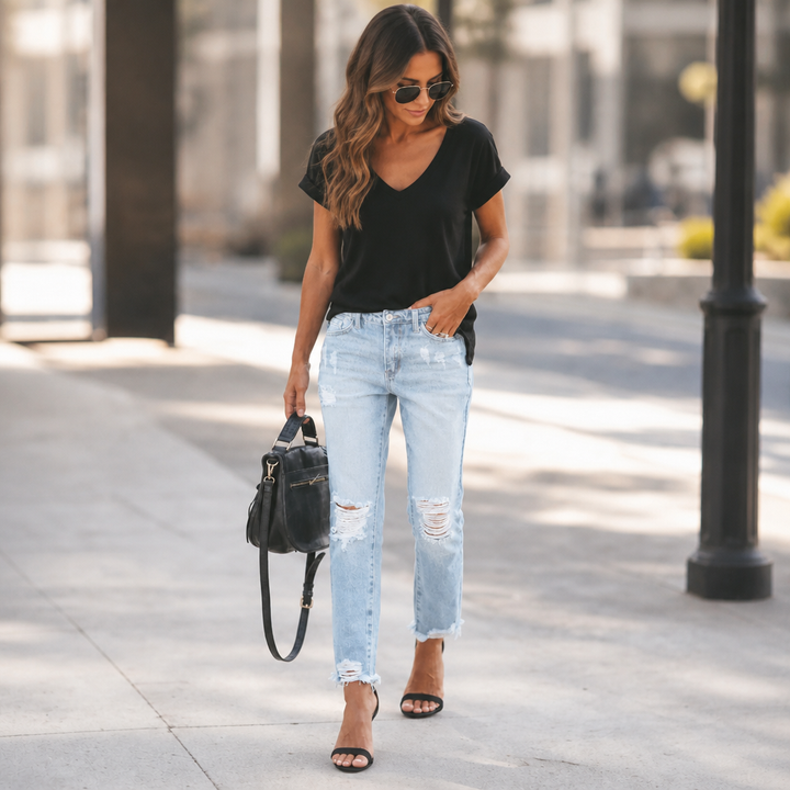 Riva – Distressed Ripped Denim Jeans