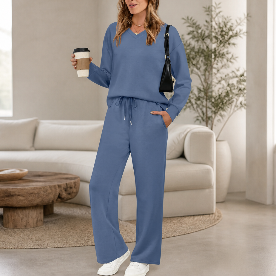 Draperie – Vertical-Seam Drawstring Knit Lounge Set