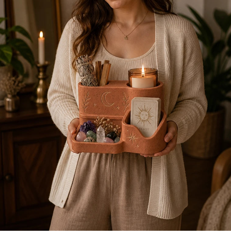 Altar & Aura – Celestial Divided Tarot Card Organizer