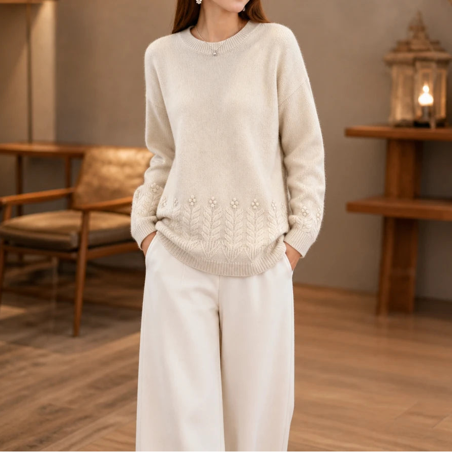 Florenza – Floral Knit Relaxed-Fit Sweater