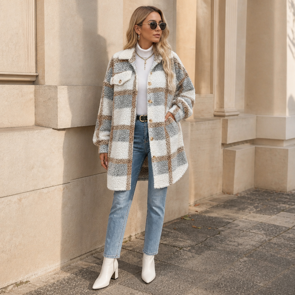 Fairloch – Plaid Sherpa-Lined Mid-Length Coat