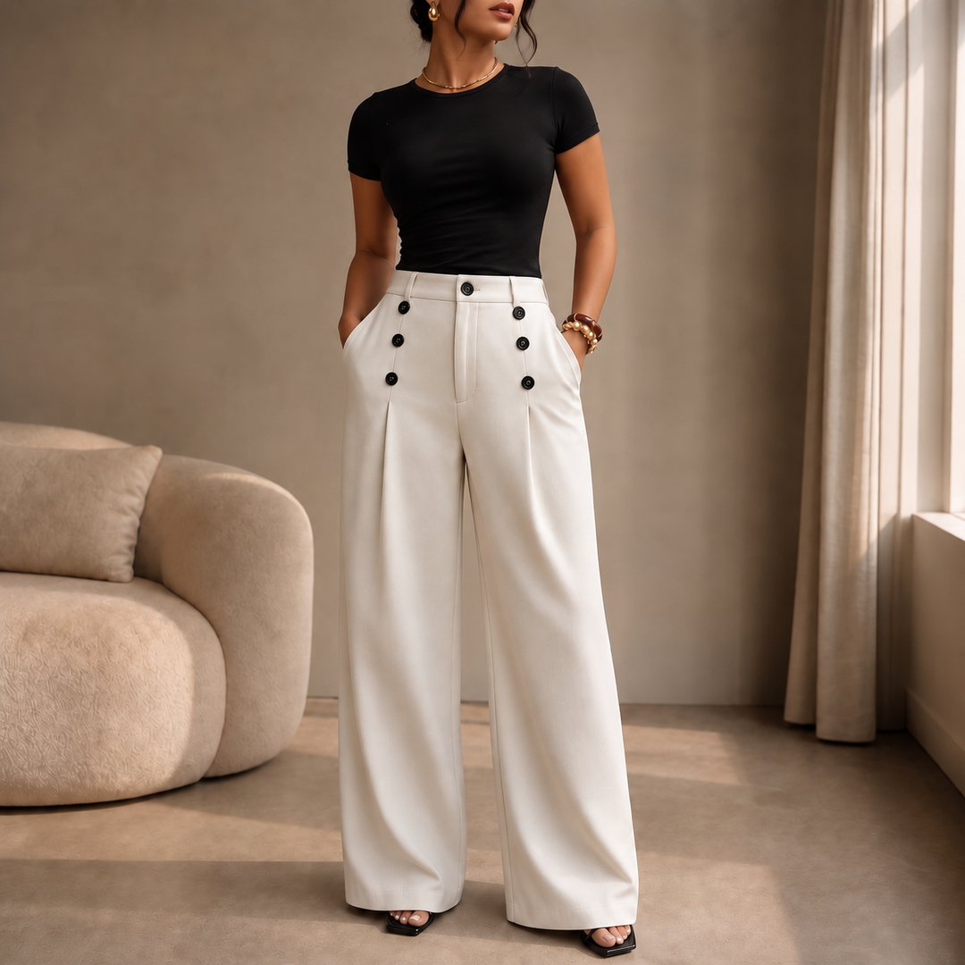 Bellora – High-Waisted Pleated Wide-Leg Trousers