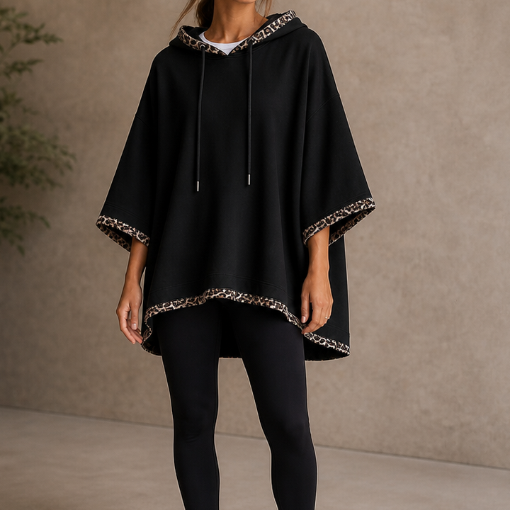 Wearlyn – Oversized Half-Sleeve Hooded Poncho Sweatshirt
