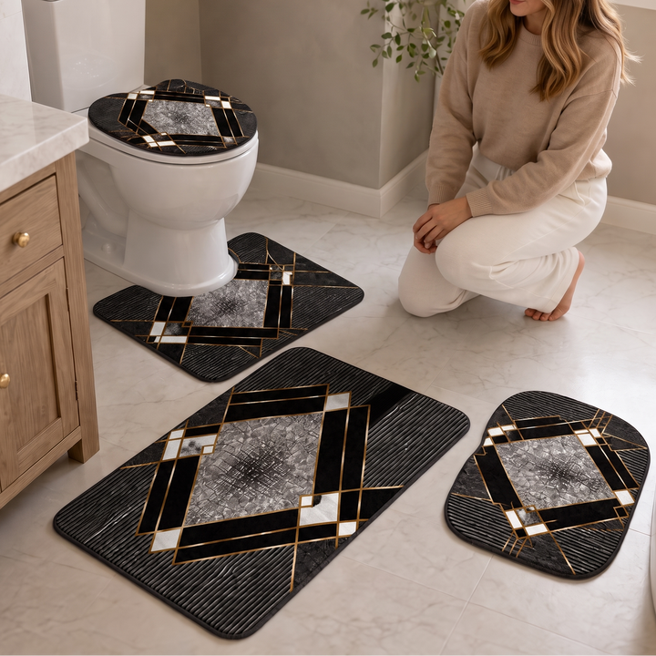 Cozyhaven – Four-Piece Plush Bathroom Rug Set