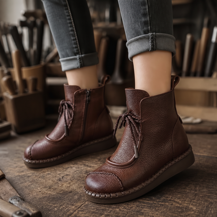 Vintara – Vintage Lace-Up Ankle Boots
