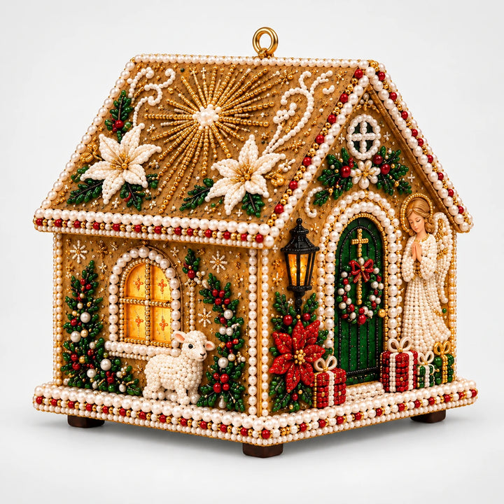 Hearthglint – 3D Wooden Diamond Painting Christmas House Kit