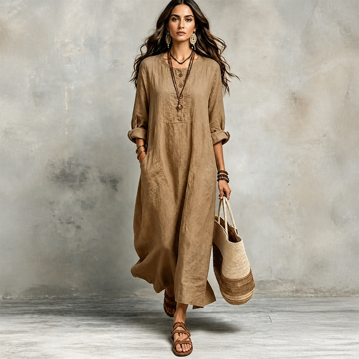 Wearbella – Sleeveless Pocketed Casual Maxi Dress