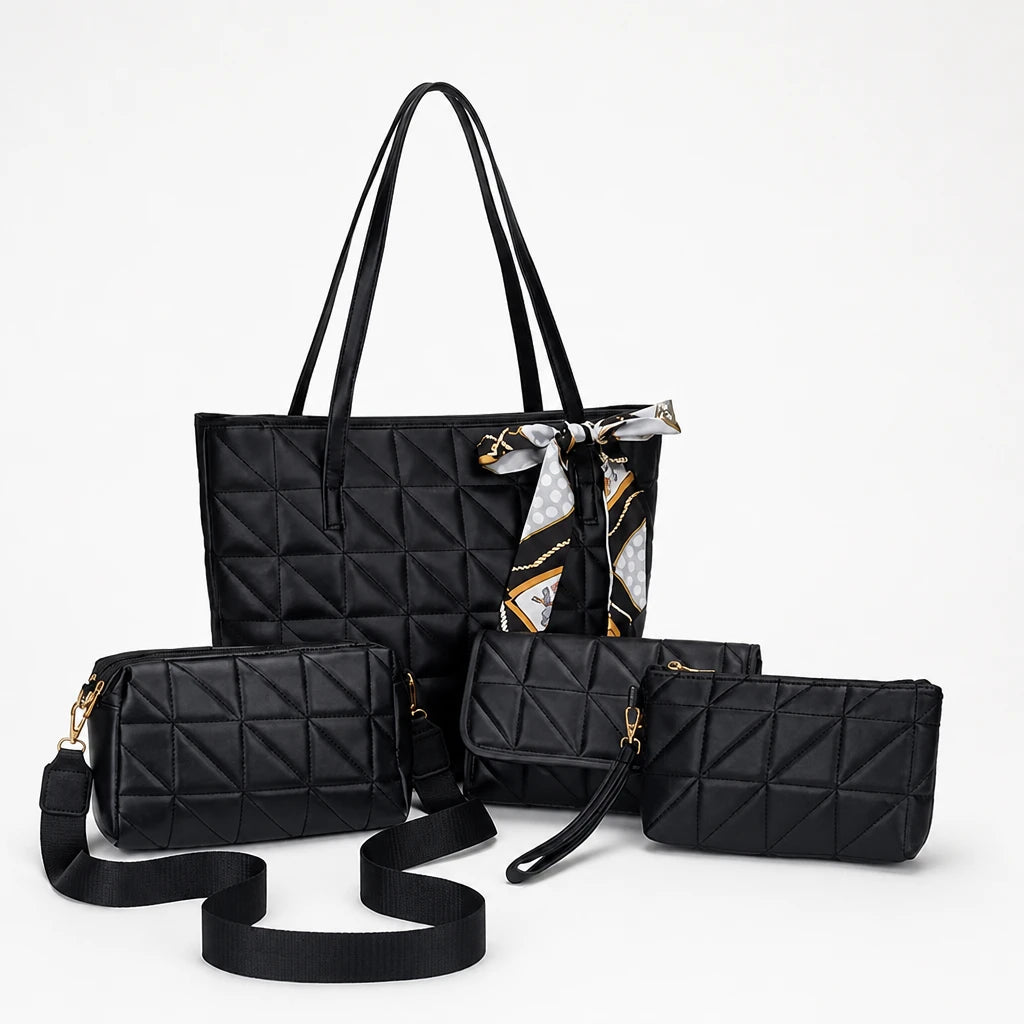 Modella – Geometric Padded Four-Piece Bag Set