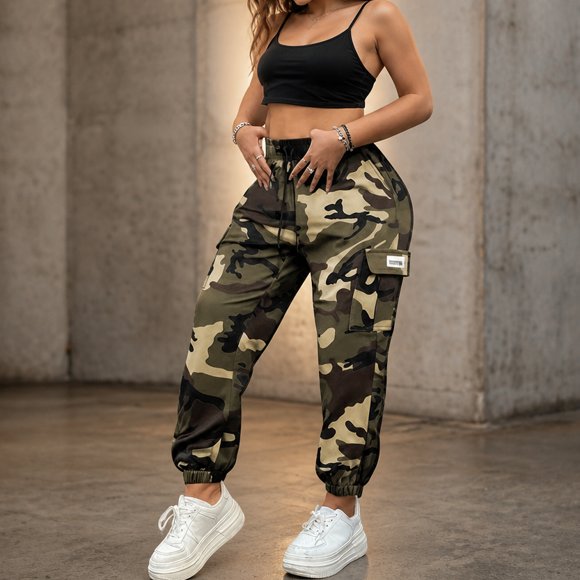 Ease Cargo – High-Waist Stretch Cargo Joggers