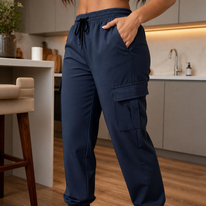 CargoEase – High-Waisted Wide-Leg Cargo Joggers