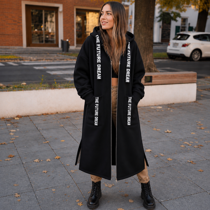 Hearthline – Alphabet Patchwork Longline Hooded Coat