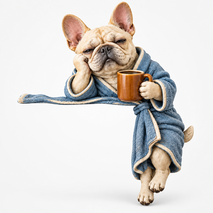 Cozy Cornerhound – Bathrobe Coffee Dachshund Doorway Figurine