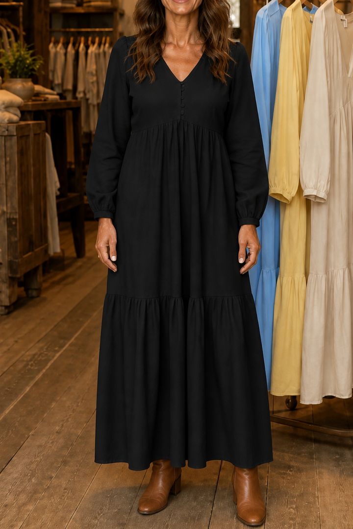 Wearbella – Relaxed V-Neck Flowy Maxi Dress