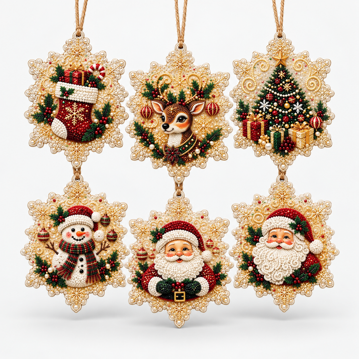 Glowbee – Diamond Painting Christmas Ornament Kit (6pcs)