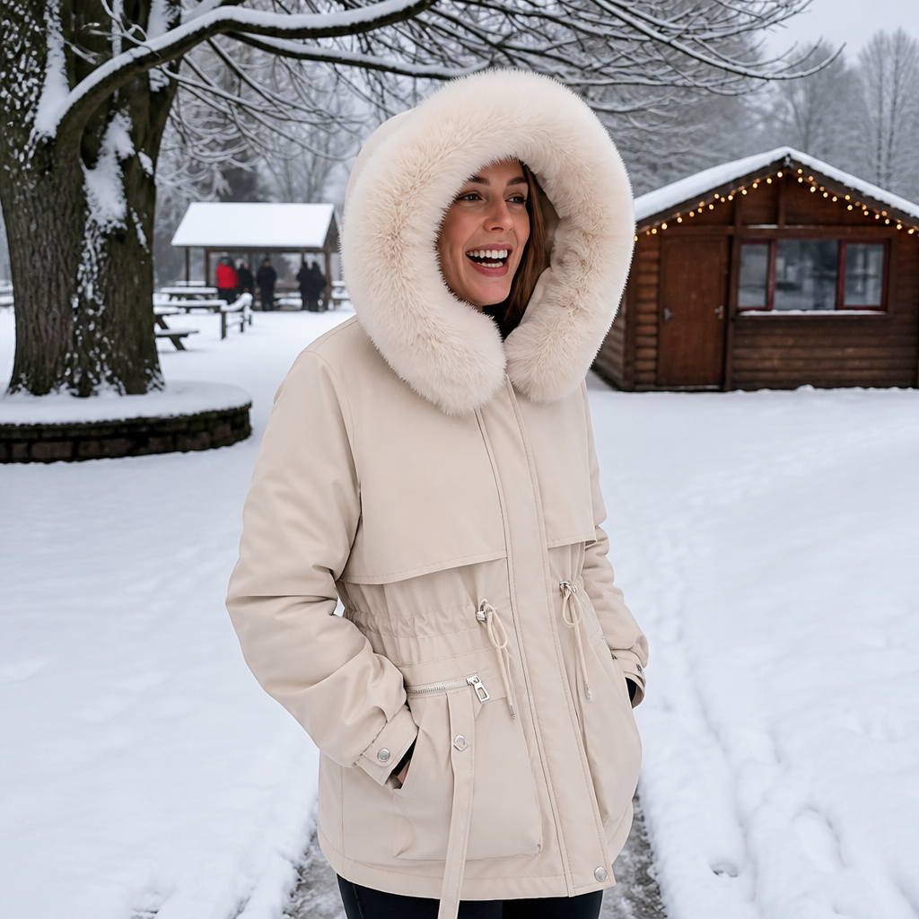 Duvella – Faux Fur Hood Double-Layered Puffer Coat