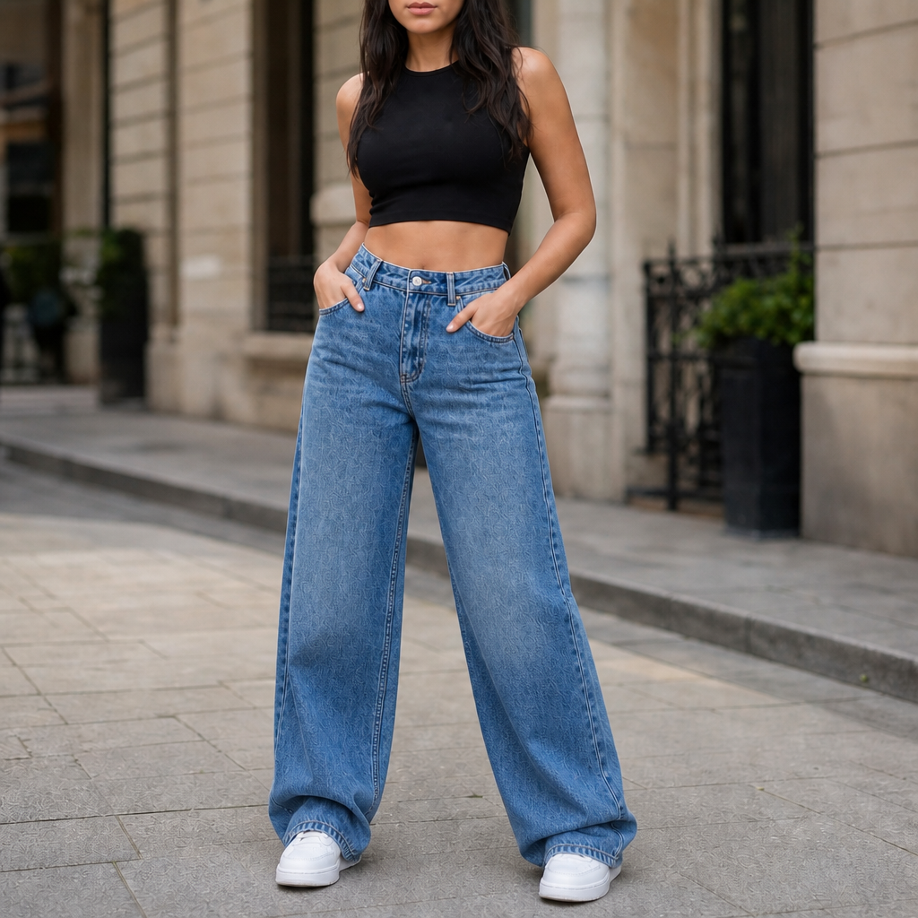 Vela Denim – High-Rise Relaxed Straight-Leg Jeans