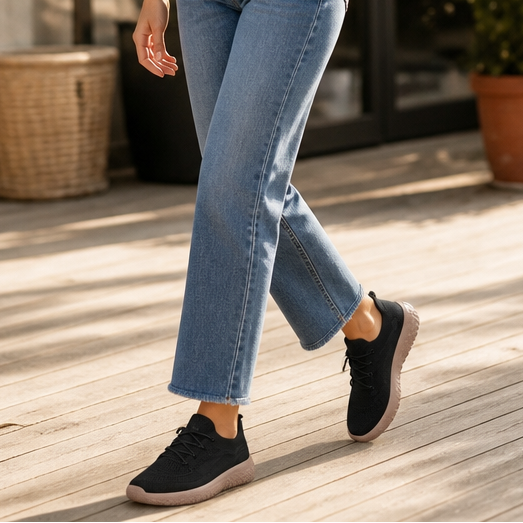 Cloudstep – Knit Mesh Elastic-Collar Slip-On Sneakers