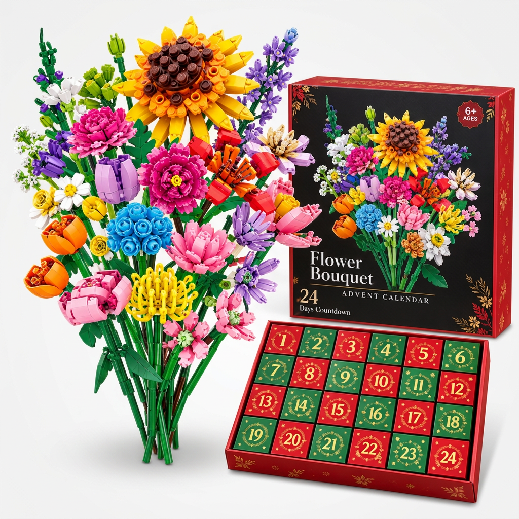 Advent Bloom – 24-Day Flower Building Block Advent Calendar