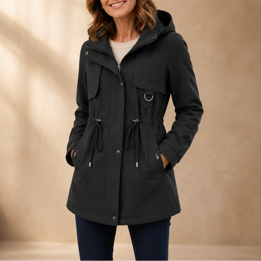 Midluna – Adjustable Waist Mid-Length Parka