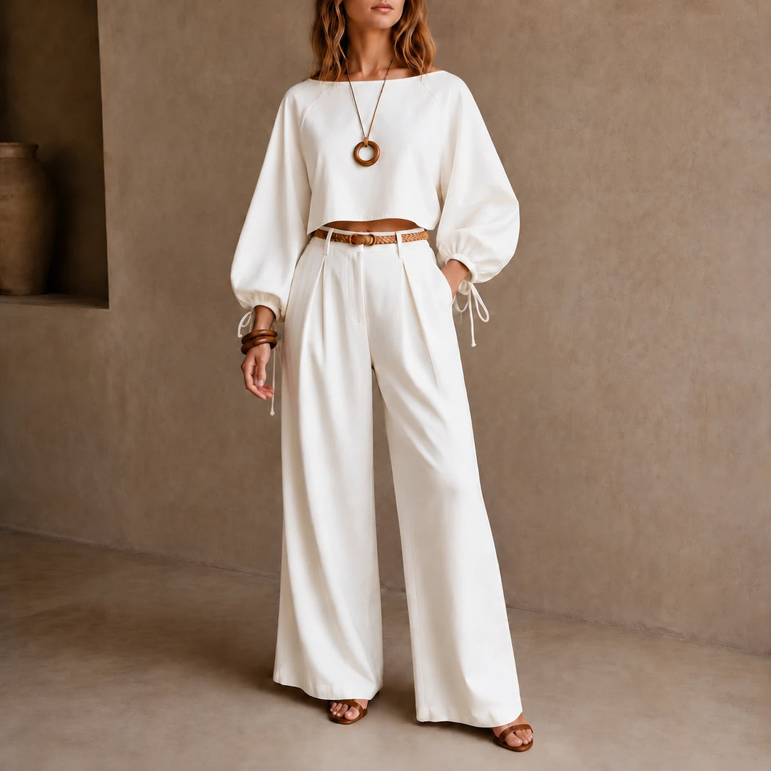 Setluna – Crop Top And Wide-Leg Trouser Set