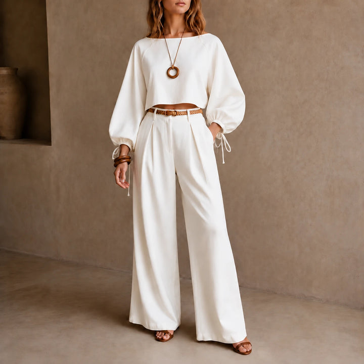 Setluna – Crop Top And Wide-Leg Trouser Set