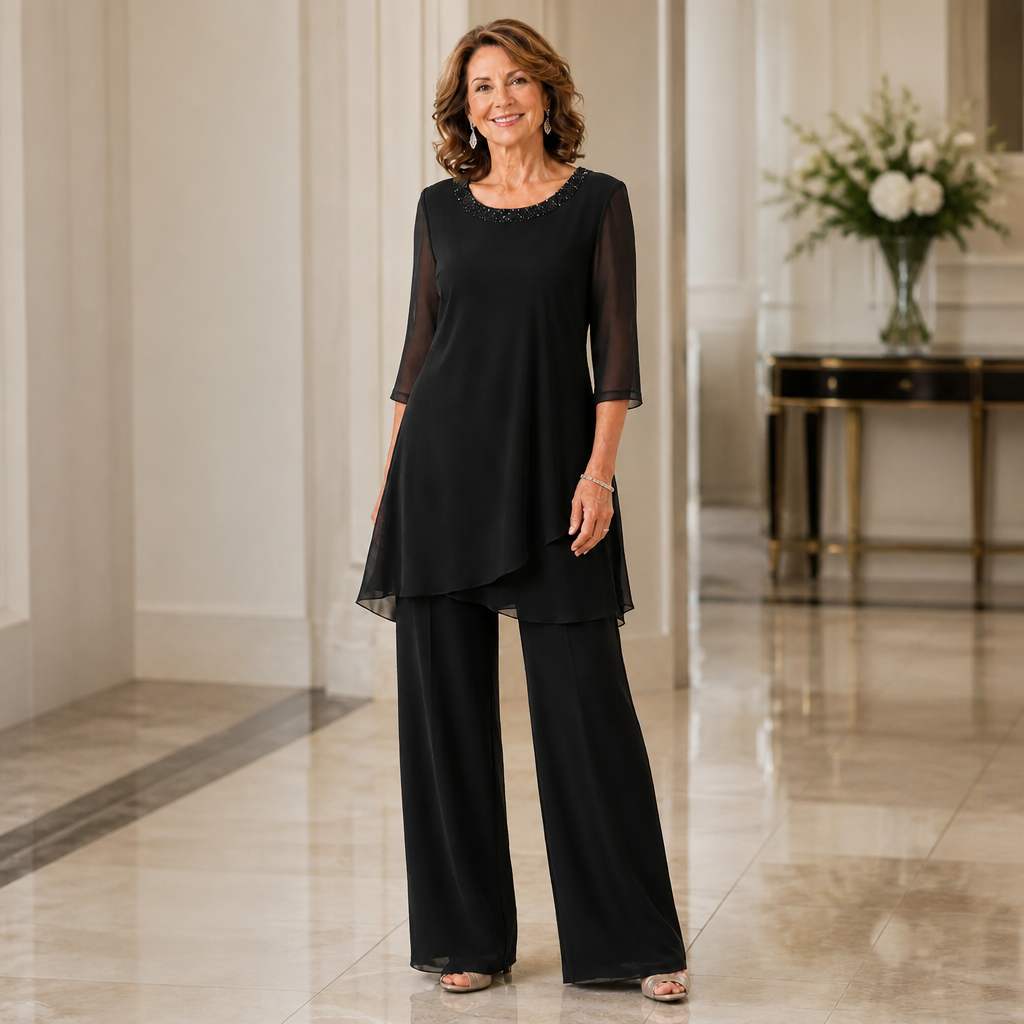 Marchetta – Asymmetric Tunic Wide-Leg Pant Set