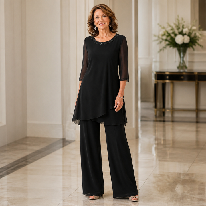 Marchetta – Asymmetric Tunic Wide-Leg Pant Set