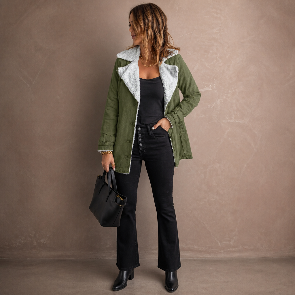 Suede-Finish Lapel Jacket