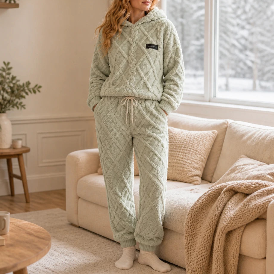 Emberelle – Embossed Plush Tracksuit Set