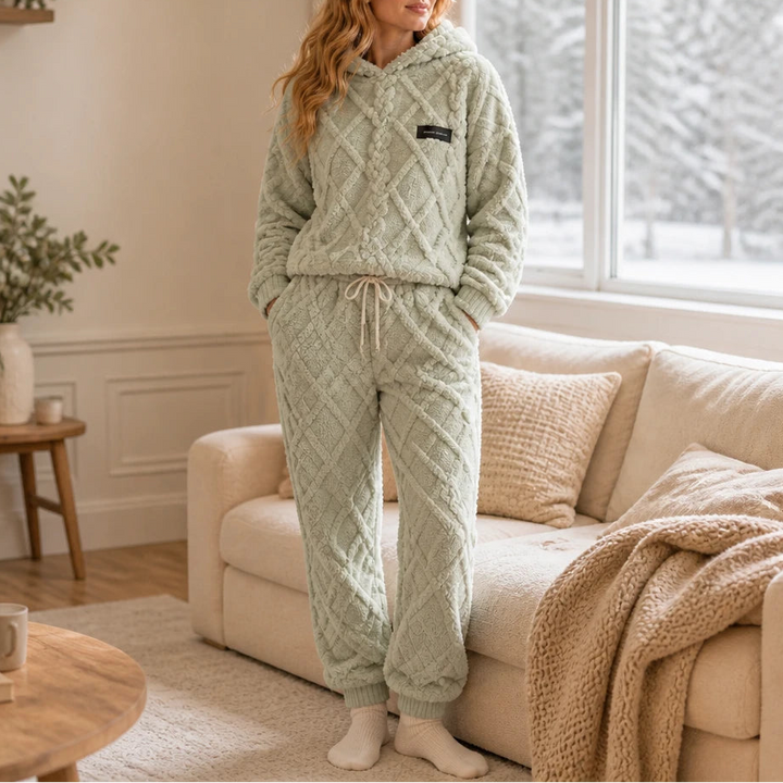 Emberelle – Embossed Plush Tracksuit Set