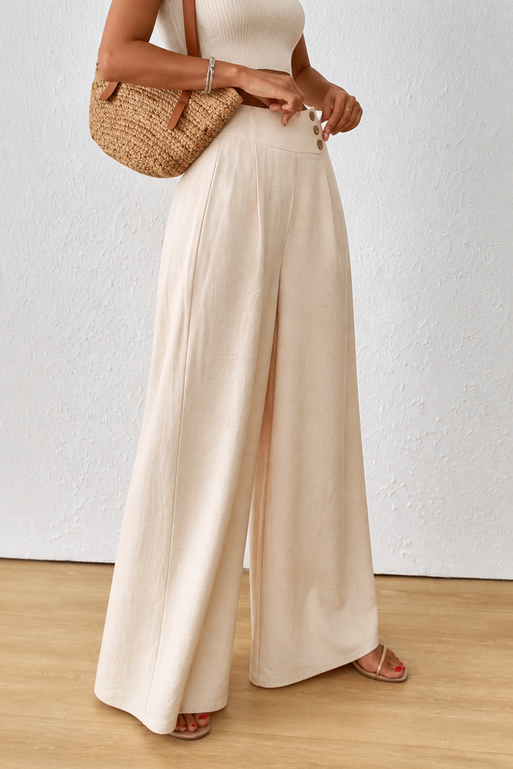 Draperie – High-Waisted Pleated Wide-Leg Trousers