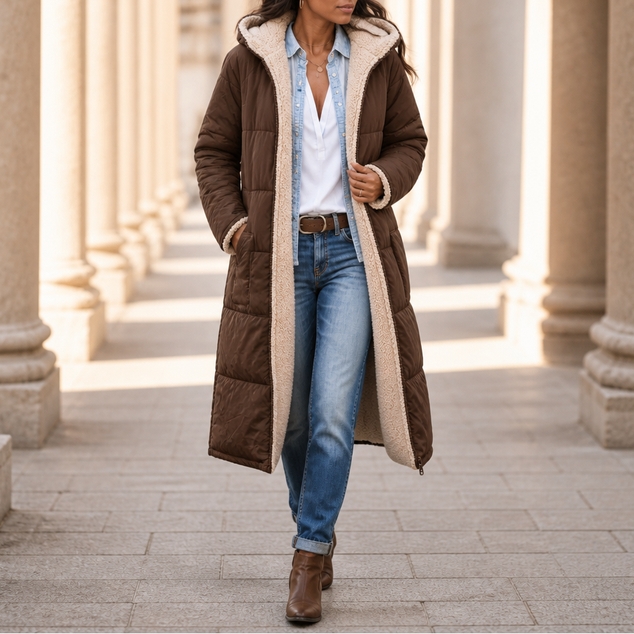 Wintervia – Reversible Sherpa Windproof Long Coat