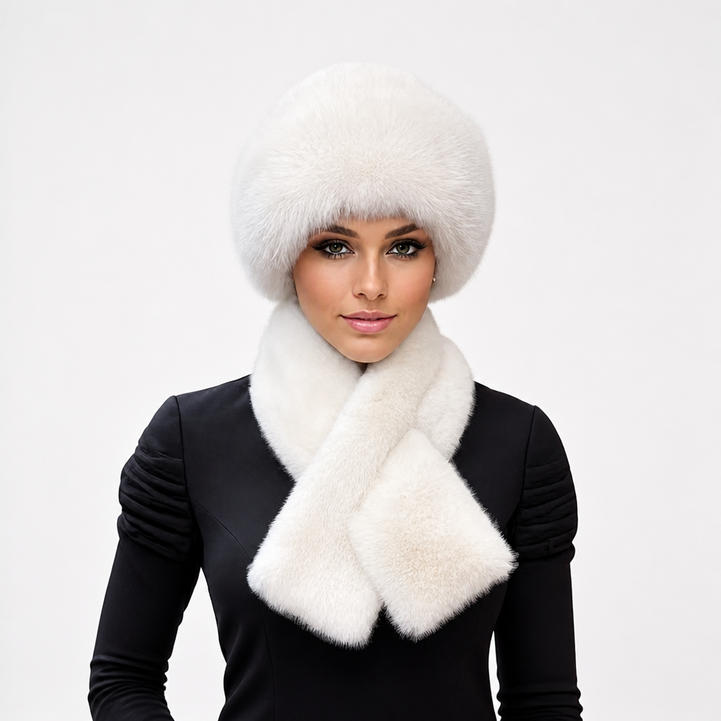 Veluna – Plush Winter Scarf And Hat Set